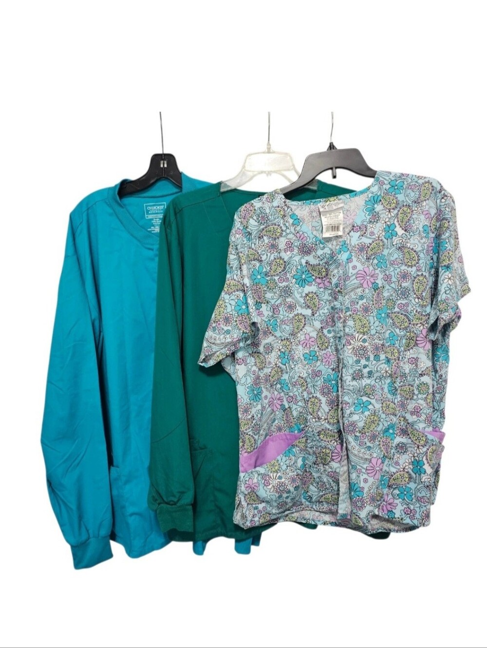 Scrub Jacket Bundle 2XL Plus Size Multicolor Snap Front Medical Nursing Workwear